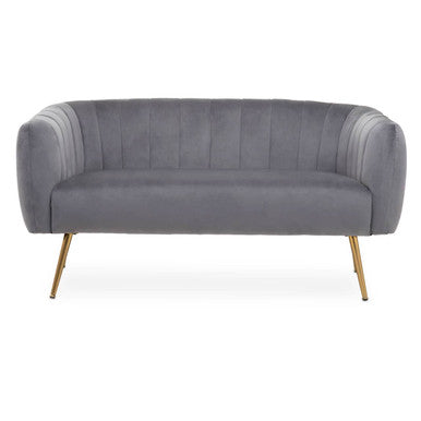 Larissa Two Seat Grey Velvet Sofa