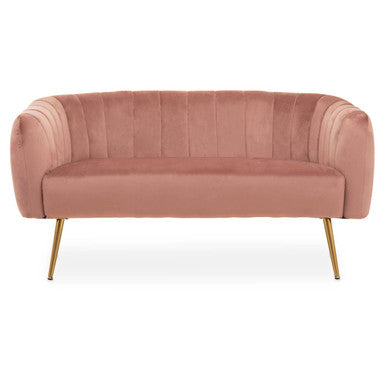 Larissa Two Seat Pink Velvet Sofa