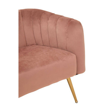 Larissa Two Seat Pink Velvet Sofa