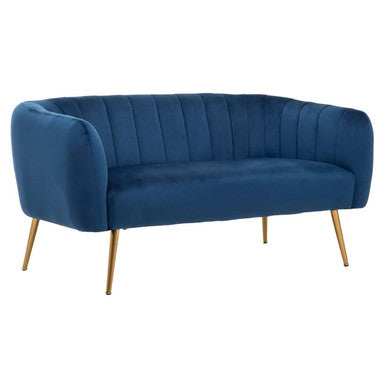 Larissa Two Seat Blue Velvet Sofa