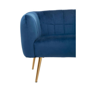 Larissa Two Seat Blue Velvet Sofa