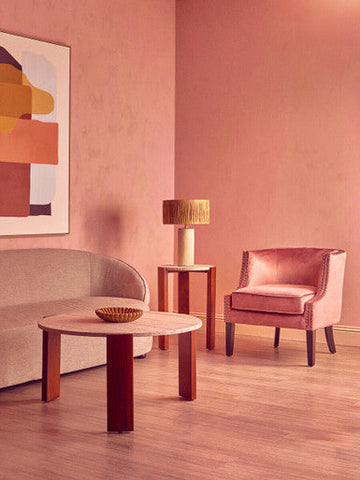 Larissa Pink Velvet Studded Chair