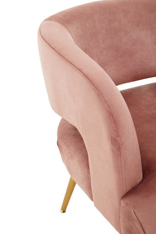 Larissa Pink Velvet Curved Accent Chair