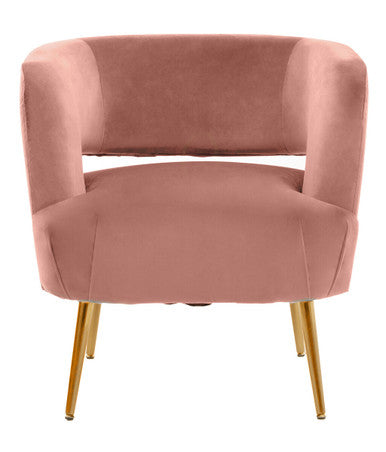 Larissa Pink Velvet Curved Accent Chair