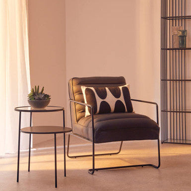 New Foundry Leather Effect Black Chair