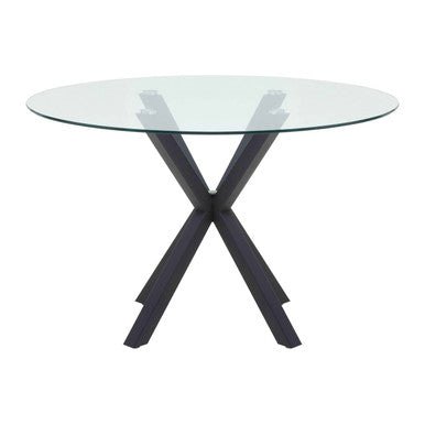 Salford Round Dining Table With Black Metal Legs
