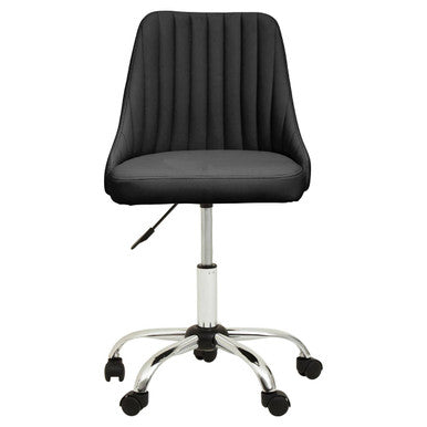 Brent Ribbed Black And Chrome Home Office Chair