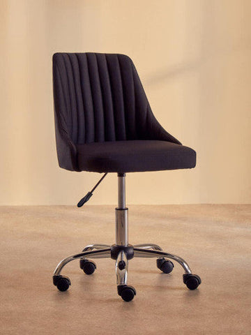 Brent Ribbed Black And Chrome Home Office Chair