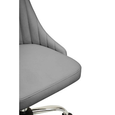 Brent Grey Leather Effect Home Office Chair