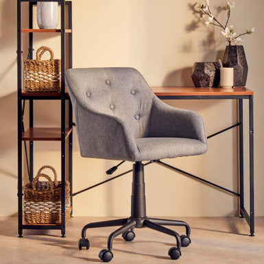 Brent Tufted Grey And Black Home Office Chair