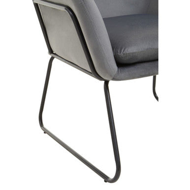 Xander Grey Velvet and Black Frame Accent Chair
