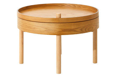 Viborg Revolving Top Side Table with Storage