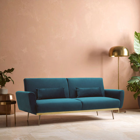 Hatton Green Velvet Sofa Bed