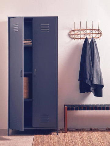 Academy Grey Two Door Locker Style Wardrobe