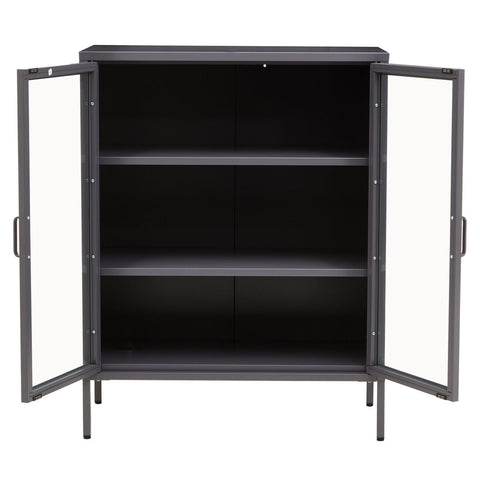 Acier Two Door Grey Metal Cabinet