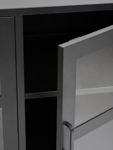 Acier Three Door Grey Metal Sideboard