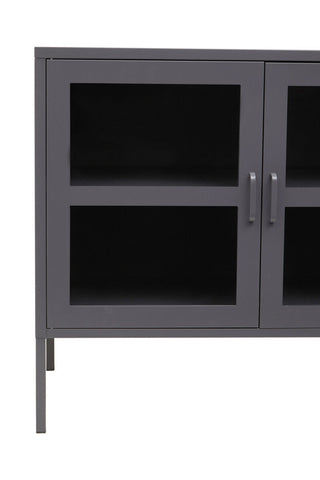 Acier Three Door Grey Metal Sideboard
