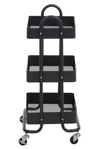 Acero Three Tier Black Metal Trolley