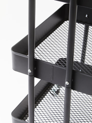Acero Three Tier Black Metal Trolley