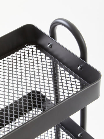 Acero Three Tier Black Metal Trolley