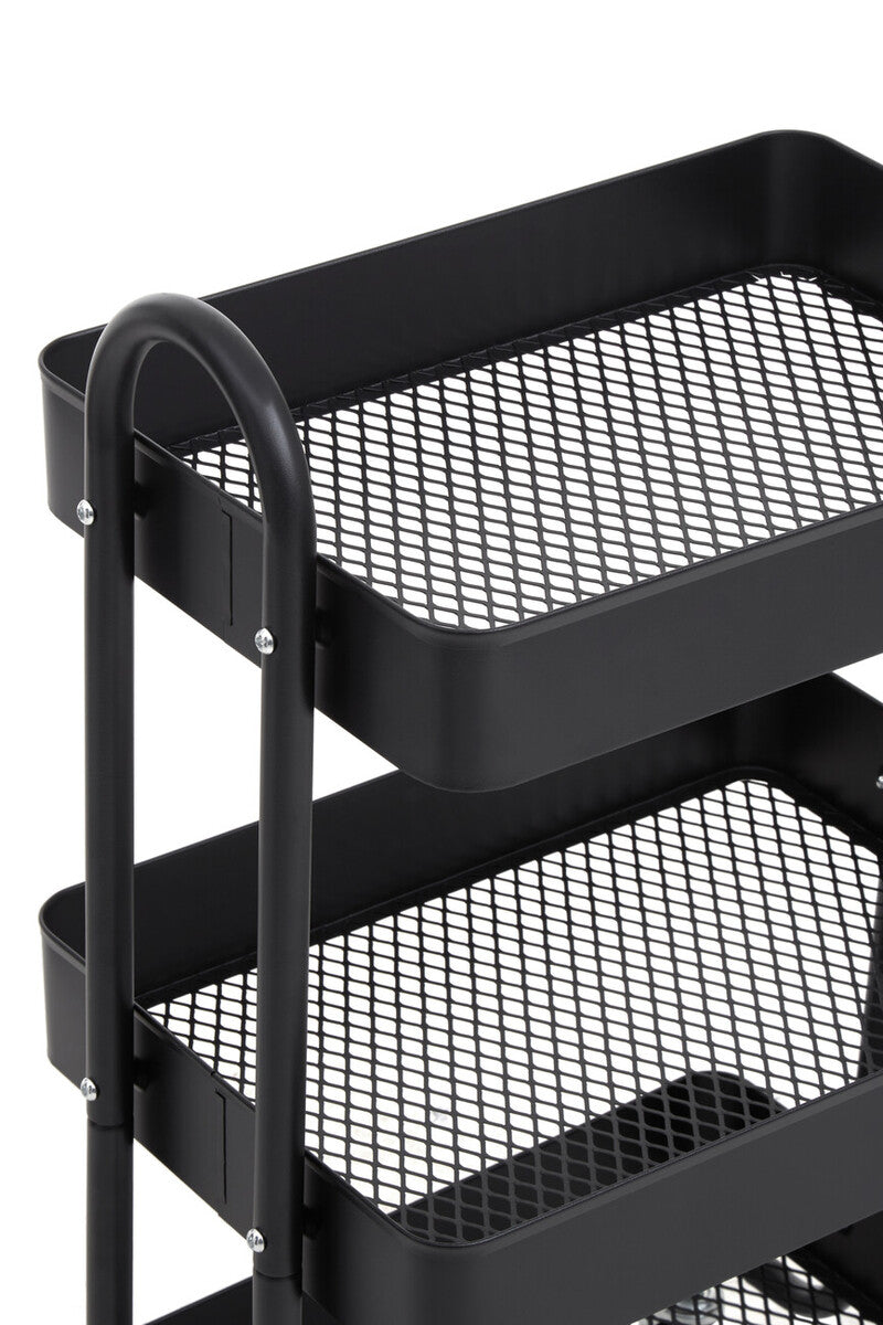Acero Three Tier Black Metal Trolley