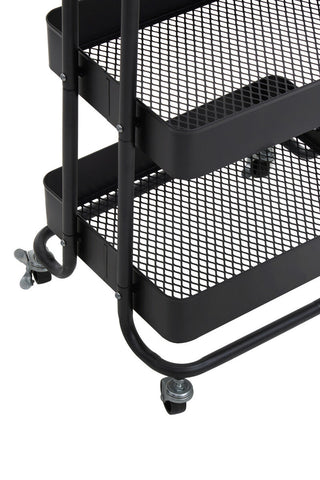 Acero Three Tier Black Metal Trolley