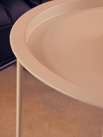 Acero White Metal Round Side Table