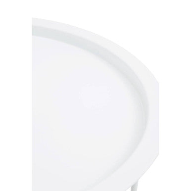 Acero White Metal Round Side Table