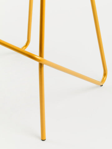 District Elm Wood Bar Stool With Metal Legs