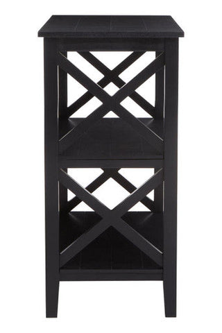 Heritage Three Shelf Black Bookcase