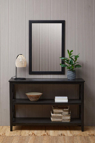 Heritage Three Shelf Large Black Bookcase