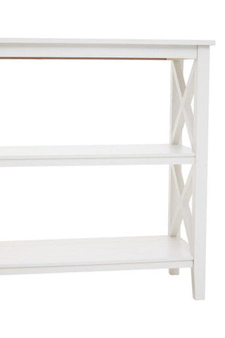 Heritage Three Shelf Large White Bookcase
