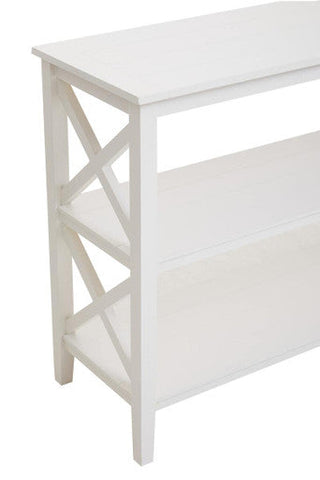 Heritage Three Shelf Large White Bookcase