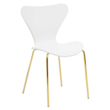 Laila White Seat And Gold Finish Legs Dining Chair