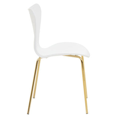 Laila White Seat And Gold Finish Legs Dining Chair