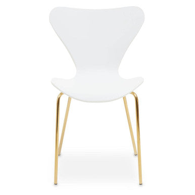 Laila White Seat And Gold Finish Legs Dining Chair