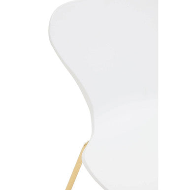 Laila White Seat And Gold Finish Legs Dining Chair