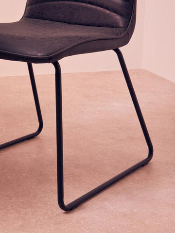 New Foundry Black Leather Effect Chair