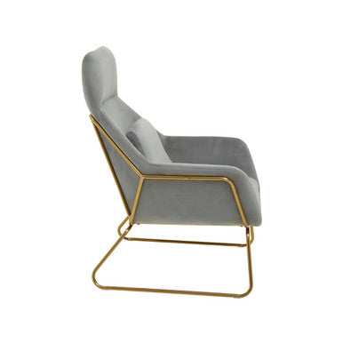 Stockholm Grey Velvet Armchair