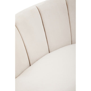 Hasna Three Seat Beige Velvet Sofa