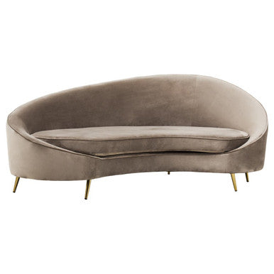 Hasina Three Seat Mink Velvet Sofa