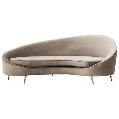 Hasina Three Seat Mink Velvet Sofa