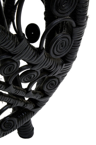 Mataram Black Natural Rattan Side Table