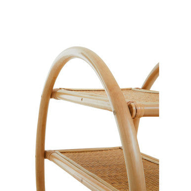 Mataram Three Tier Natural Rattan Round Shelf Unit