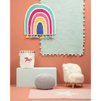 Kids Grey Knit Pouffe