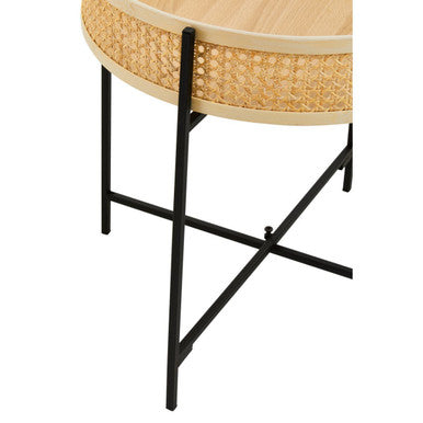 Depok Rattan Side Table With Metal Legs
