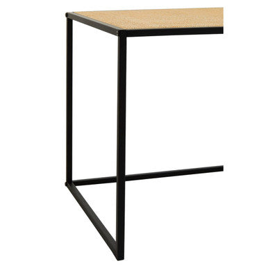 Depok Rattan and Metal Square Side Table