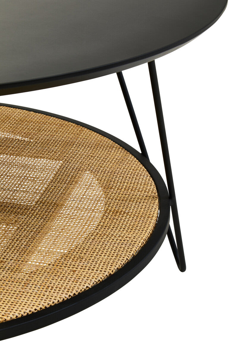 Depok Rattan And Metal Coffee Table With Hairpin Legs