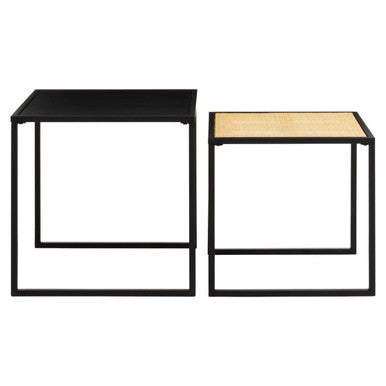 Depok Rattan And Metal Nest Of Two Tables