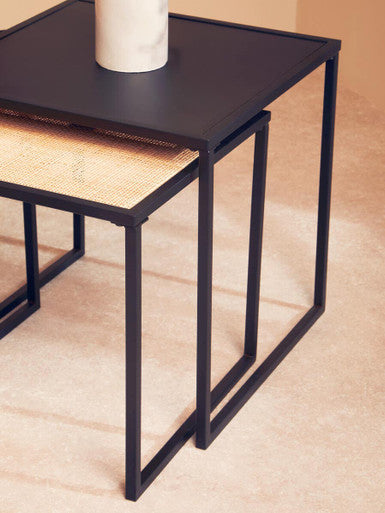 Depok Rattan And Metal Nest Of Two Tables